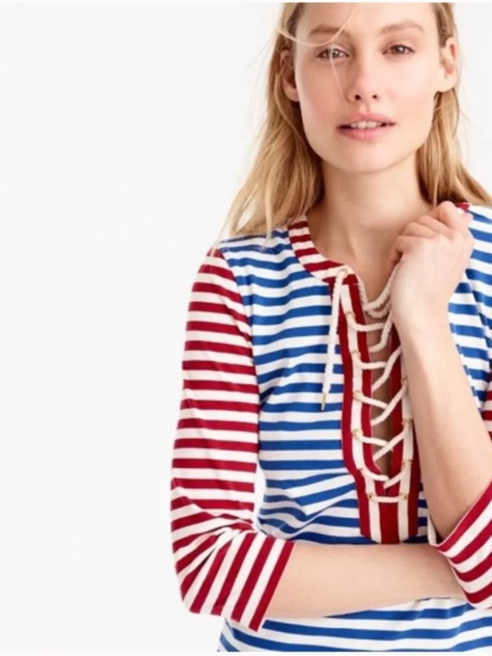 NEW J.Crew Sammie Striped Lace Up Midi Dress Size XXS 36497